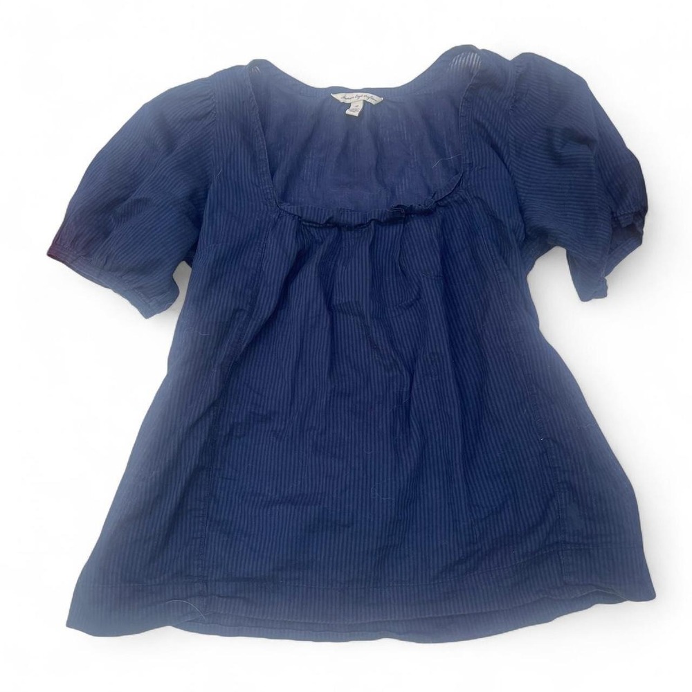 American eagle navy blue pinstripes babydoll top